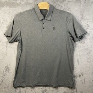 Adidas Men's Golf 2XL Gray Short Sleeve  Golf Polo 100%‎ Polyester with H logo